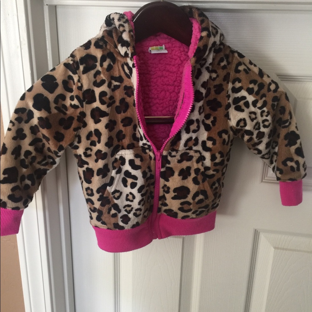 Leopard print and pink hooded Jacket. Adorable!